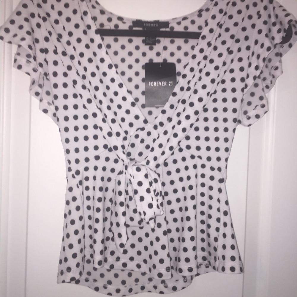 FOREVER 21 Polka Dot Tied Top